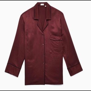 Aritzia pajama style satin top